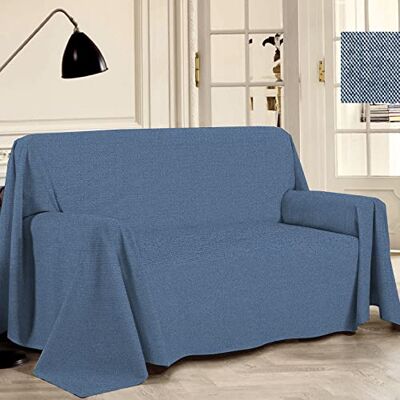 PENSIERI DELICATI Funda de Sofá 180 x 290 cm Made in Italy, Toalla 100% Algodón Puro Reciclado Teñido de Hilo, Color Unico Azul, Ideal como Tela Decoración, Cubre Sofá, Manta Pícnic PENSIERI DELICATI Funda de Sofá 180 x 290 cm Made in Italy, Toalla 100% Algodón Puro Reciclado Teñido de Hilo, Color Unico Azul, Ideal como Tela Decoración, Cubre Sofá, Manta Pícnic