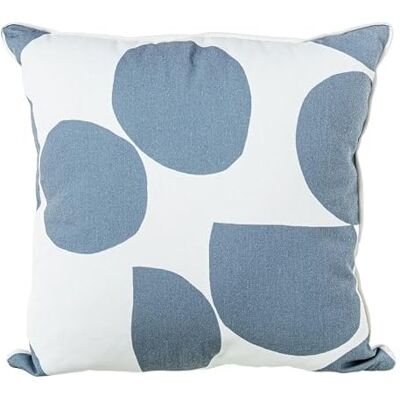 DRW Cojin Cuadrado de Poliester y algodón con Relleno Decorado en Azul y Blanco 12x45x45 cm DRW Cojin Cuadrado de Poliester y algodón con Relleno Decorado en Azul y Blanco 12x45x45 cm