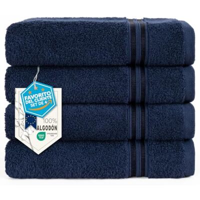 Hammetex Toallas de Mano 50x100 cm Pack de 4 – 100% Algodón Rizo – Certificadas Oeko-Tex – Suaves, Absorbentes – con Presilla para Colgar Hammetex Toallas de Mano 50x100 cm Pack de 4 – 100% Algodón Rizo – Certificadas Oeko-Tex – Suaves, Absorbentes – con Presilla para Colgar