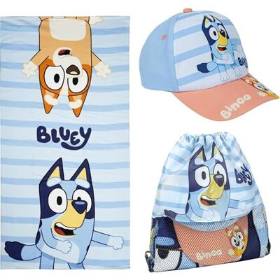 CERDÁ LIFE'S LITTLE MOMENTS Set Infantil Bluey con Toalla, Gorra y Saquito – Toalla Bluey Diseño Oficial, Ideal Playa y Piscina Gorra Bluey Niños Máxima Cómodidad CERDÁ LIFE'S LITTLE MOMENTS Set Infantil Bluey con Toalla, Gorra y Saquito – Toalla Bluey Diseño Oficial, Ideal Playa y Piscina Gorra Bluey Niños Máxima Cómodidad