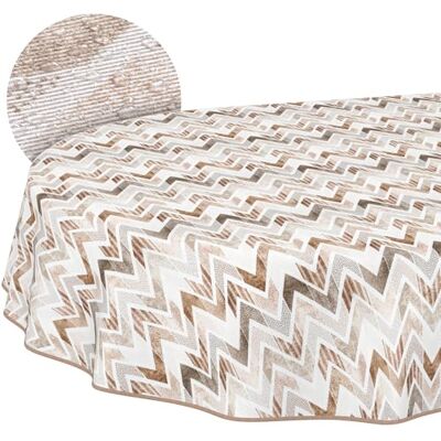 ANRO Mantel Lavable en Zigzag Ovalado, 200 x 140 cm, Impermeable, para Interior y Exterior, Efecto Loto, con Dobladillo ANRO Mantel Lavable en Zigzag Ovalado, 200 x 140 cm, Impermeable, para Interior y Exterior, Efecto Loto, con Dobladillo