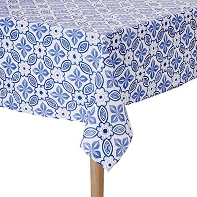 Nydel Mantel de Porcelana con Revestimiento acrílico, Algodón, Azul, 160 x 250 cm Nydel Mantel de Porcelana con Revestimiento acrílico, Algodón, Azul, 160 x 250 cm
