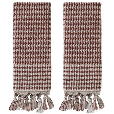 SKL Home Juego de Toallas de Mano 100% algodón Turco, Especias Peso de 640 g/m². Calidad de nivel de spa. Jacquard suave y absorbente con borlas. Para el baño, cocina SKL Home Juego de Toallas de Mano 100% algodón Turco, Especias Peso de 640 g/m². Calidad de nivel de spa. Jacquard suave y absorbente con borlas. Para el baño, cocina