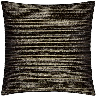 Paoletti Cojín Jupiter Relleno de poliéster – Cojín Decorativo de Chenilla Jacquard Perlado con Textura Lineal (Negro/Dorado 50x50cm) Paoletti Cojín Jupiter Relleno de poliéster – Cojín Decorativo de Chenilla Jacquard Perlado con Textura Lineal (Negro/Dorado 50x50cm)