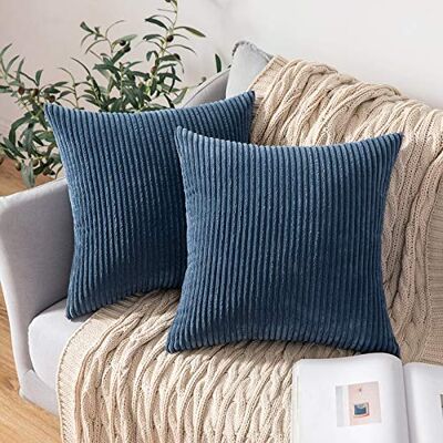 MIULEE Funda Cojines para Sofá Funda de Almohada de Corduroy Súper Suave Cojin de Pana a Rayas Decoración Moderna para Sofá Silla Cama Sala de Estar Dormitorio 45x45 cm 2 Piezas Azul Oscuro MIULEE Funda Cojines para Sofá Funda de Almohada de Corduroy Súper Suave Cojin de Pana a Rayas Decoración Moderna para Sofá Silla Cama Sala de Estar Dormitorio 45x45 cm 2 Piezas Azul Oscuro
