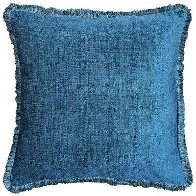 Paoletti Riva Astbury Cushion Cover Teal Blue Metallic Chenille Style Fabric Fringed Edges Hidden Zip Closure 100% Polyester 50 x 50cm (20" x 20" inches) Designed in the UK Paoletti Riva Astbury Cushion Cover Teal Blue Metallic Chenille Style Fabric Fringed Edges Hidden Zip Closure 100% Polyester 50 x 50cm (20" x 20" inches) Designed in the UK