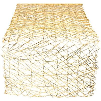 DII Camino de Mesa Reversible para decoración de Vacaciones o Eventos, Papel, Dorado, 14 x 72 Pulgadas DII Camino de Mesa Reversible para decoración de Vacaciones o Eventos, Papel, Dorado, 14 x 72 Pulgadas