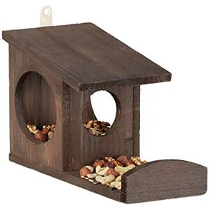 Relaxdays Comedero Ardillas para Colgar, Madera de Abeto, Marrón Oscuro, 17,5 x 14 x 25 cm Relaxdays Comedero Ardillas para Colgar, Madera de Abeto, Marrón Oscuro, 17,5 x 14 x 25 cm