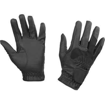 Covalliero Guantes de Montar Gloria, par, Talla 6/XS, Negro, Tejido Mixto, Adultos, con Inserto elástico, fijación en la muñeca Covalliero Guantes de Montar Gloria, par, Talla 6/XS, Negro, Tejido Mixto, Adultos, con Inserto elástico, fijación en la muñeca
