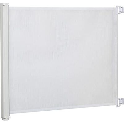 PawHut Barreira de Seguridad para Mascotas - 1,15m Retráctil, Acero Blanco PawHut Barreira de Seguridad para Mascotas - 1,15m Retráctil, Acero Blanco