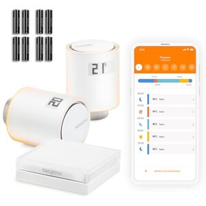 Netatmo Starter Pack Válvulas WiFi Inteligentes para Radiador, Control Remoto Ahorro de energía, Paquete para calefacción colectiva, Compatible con Amazon Alexa, Apple y Google Netatmo Starter Pack Válvulas WiFi Inteligentes para Radiador, Control Remoto Ahorro de energía, Paquete para calefacción colectiva, Compatible con Amazon Alexa, Apple y Google