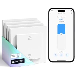 meross Matter Smart Interruptor de persiana WiFi con temporizador y mando a distancia, compatible con HomeKit, Alexa, Home Assistant y Google Home, 55 x 55 mm – Control inteligente de persianas/toldos meross Matter Smart Interruptor de persiana WiFi con temporizador y mando a distancia, compatible con HomeKit, Alexa, Home Assistant y Google Home, 55 x 55 mm – Control inteligente de persianas/toldos