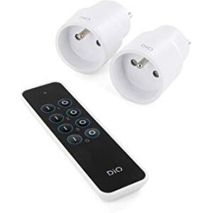 DiO Connected Home Juego de 2 enchufes (2 enchufes de encendido/apagado con mando a distancia Dio, 2300 W, color blanco DiO Connected Home Juego de 2 enchufes (2 enchufes de encendido/apagado con mando a distancia Dio, 2300 W, color blanco