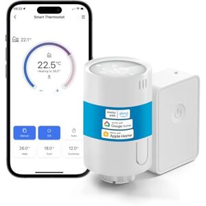 meross Termostato de Radiador Inteligente con Hub, Termostato de Calefacción WiFi Compatible con HomeKit, Alexa y Google Home, Control por Voz, Automatización Programada, M30*1.5mm meross Termostato de Radiador Inteligente con Hub, Termostato de Calefacción WiFi Compatible con HomeKit, Alexa y Google Home, Control por Voz, Automatización Programada, M30*1.5mm