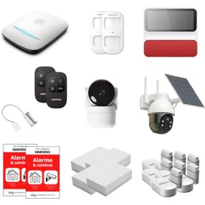 Daewoo PA557Z Kit de Alarmas para el hogar, Wi-Fi y gsm: Sistema de Seguridad inalámbrico con cámara Solar Exterior, Detector de Garaje, Sirena, detectores Zigbee, sin suscripción Daewoo PA557Z Kit de Alarmas para el hogar, Wi-Fi y gsm: Sistema de Seguridad inalámbrico con cámara Solar Exterior, Detector de Garaje, Sirena, detectores Zigbee, sin suscripción