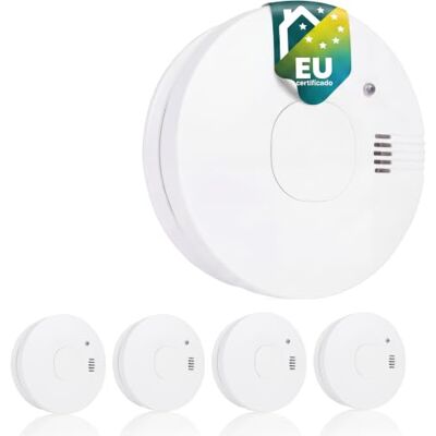 Smartwares Juego de 4 detectores de Humo Pilas reemplazables con una duración de 5 años Detección rápida y fiable 85 dB Smartwares Juego de 4 detectores de Humo Pilas reemplazables con una duración de 5 años Detección rápida y fiable 85 dB