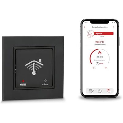 VEMER OIKOS WiFi INT Cronotermostato WiFi en Caja empotrada Redonda (50 x 50), termostato Inteligente con aplicación, Alexa y Google Home, programación semanal, alimentación 230 V, Gris VEMER OIKOS WiFi INT Cronotermostato WiFi en Caja empotrada Redonda (50 x 50), termostato Inteligente con aplicación, Alexa y Google Home, programación semanal, alimentación 230 V, Gris