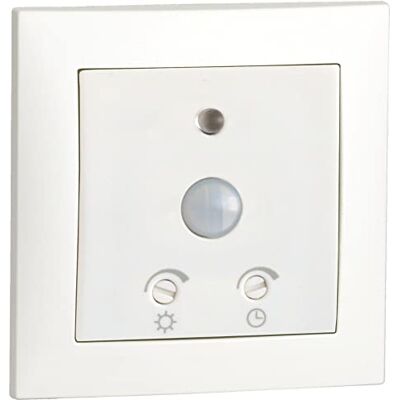 VEMER SENS IR Duo-INT Detector de Movimiento crepuscular de Interior, Sensor de Movimiento por Infrarrojos, instalación en Caja de Empotrado Redonda 2 módulos, Color Blanco VEMER SENS IR Duo-INT Detector de Movimiento crepuscular de Interior, Sensor de Movimiento por Infrarrojos, instalación en Caja de Empotrado Redonda 2 módulos, Color Blanco