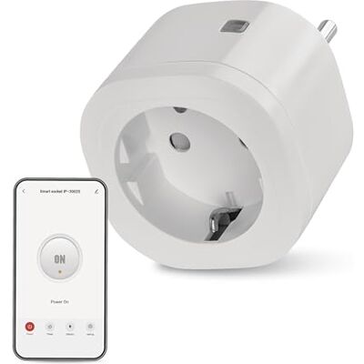 EMOS GoSmart Enchufe WiFi de 16 A, 2,4 GHz, con temporizador y contador de corriente, controlado manualmente y con aplicación GoSmart, asistente de voz Amazon Alexa, Google Assistant, color EMOS GoSmart Enchufe WiFi de 16 A, 2,4 GHz, con temporizador y contador de corriente, controlado manualmente y con aplicación GoSmart, asistente de voz Amazon Alexa, Google Assistant, color