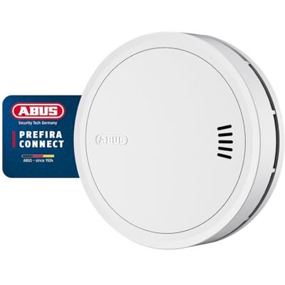 ABUS Prefira Connect Detector de Humo Inalámbrico y Certificado Q-Label, Interconectable, con Batería de 10 Años, Reducción de Falsas Alarmas, Montaje Adhesivo y Soporte Magnético ABUS Prefira Connect Detector de Humo Inalámbrico y Certificado Q-Label, Interconectable, con Batería de 10 Años, Reducción de Falsas Alarmas, Montaje Adhesivo y Soporte Magnético