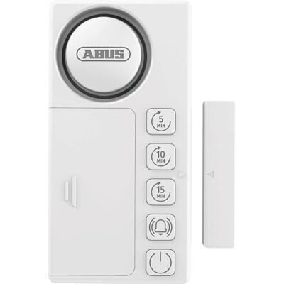 ABUS Alarma para ventanas con temporizador de cuenta atrás: avisa tras 5, 10 o 15 min si hay ventanas o puertas abiertas opcional con alarma adicional en caso de robo montaje adhesivo ABUS Alarma para ventanas con temporizador de cuenta atrás: avisa tras 5, 10 o 15 min si hay ventanas o puertas abiertas opcional con alarma adicional en caso de robo montaje adhesivo