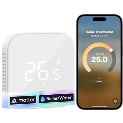 meross Termostato Calefaccion WiFi Caldera, Termostato WiFi Matter Compatible con Home Assistant, HomeKit, Alexa y Google Assistant, Empotrado en Pared, Bajo Consumo, Blanco meross Termostato Calefaccion WiFi Caldera, Termostato WiFi Matter Compatible con Home Assistant, HomeKit, Alexa y Google Assistant, Empotrado en Pared, Bajo Consumo, Blanco