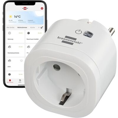 Brennenstuhl Connect Enchufe Inteligente WA 3600 XS02 (Enchufe WiFi programable, Control por App o Voz, Smart Plug, Matter, Compatible con Alexa y Google Assistant) Brennenstuhl Connect Enchufe Inteligente WA 3600 XS02 (Enchufe WiFi programable, Control por App o Voz, Smart Plug, Matter, Compatible con Alexa y Google Assistant)