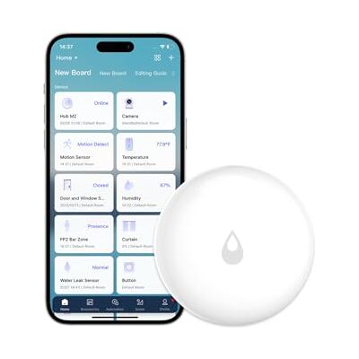 Aqara Sensor de Inundación, Requiere HUB Mini Detector de Agua Inalámbrico para Sistema de Alarma y Domótica, para Cocina, baño y Sótano Aqara Sensor de Inundación, Requiere HUB Mini Detector de Agua Inalámbrico para Sistema de Alarma y Domótica, para Cocina, baño y Sótano