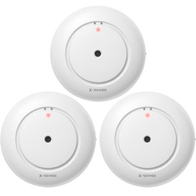 X-Sense Detector de Agua Inteligente Wi-Fi, Alarma de Fugas para Cocina, Baño y Sótano, Alerta en Tiempo Real y Notificaciones App (Requiere Estación Base SBS50, No Incluido), , Pack de 3 X-Sense Detector de Agua Inteligente Wi-Fi, Alarma de Fugas para Cocina, Baño y Sótano, Alerta en Tiempo Real y Notificaciones App (Requiere Estación Base SBS50, No Incluido), , Pack de 3