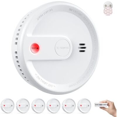 X-Sense Detector de humo con batería de 10 años, Certificado según EN 14604, Detector de incendios con soporte magnético, En espera sin señal LED intermitente, Botón de prueba/silencio, ultradelgado X-Sense Detector de humo con batería de 10 años, Certificado según EN 14604, Detector de incendios con soporte magnético, En espera sin señal LED intermitente, Botón de prueba/silencio, ultradelgado