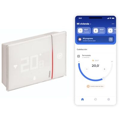 Bticino Smarther w Netatmo, Termostato Conectado, Superficie Blan Termostato Conectado, WiFi, Control con la App Home + Control, Compatible con Alexa, Google Assistant & Apple HomeKit Bticino Smarther w Netatmo, Termostato Conectado, Superficie Blan Termostato Conectado, WiFi, Control con la App Home + Control, Compatible con Alexa, Google Assistant & Apple HomeKit