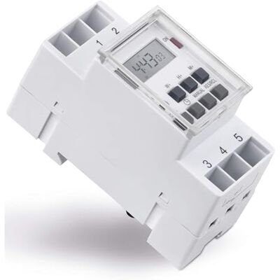 conecto Interruptor horario Digital para Carril DIN/Panel de Control, 10 programas de conmutación, horario de Verano + Temporizador de 12/24 Horas, Pantalla LCD, 3600 vatios, Blanco conecto Interruptor horario Digital para Carril DIN/Panel de Control, 10 programas de conmutación, horario de Verano + Temporizador de 12/24 Horas, Pantalla LCD, 3600 vatios, Blanco