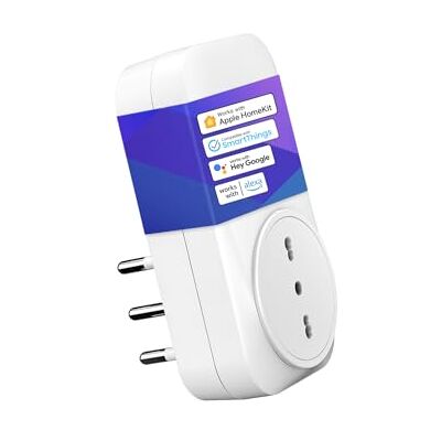 meross Enchufe inteligente italiano, enchufe inteligente WiFi (Type L), enchufe WiFi, compatible con Apple HomeKit Siri, Alexa, Google Assistant y SmartThings, 16 A, 3840 W, 2,4 GHz, no requiere meross Enchufe inteligente italiano, enchufe inteligente WiFi (Type L), enchufe WiFi, compatible con Apple HomeKit Siri, Alexa, Google Assistant y SmartThings, 16 A, 3840 W, 2,4 GHz, no requiere