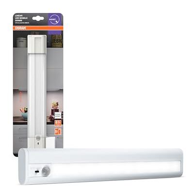 OSRAM LINEAR LED Batería Móvil 300, Luz de unidad base Blanca, 174lm, 4000K, Sensor de movimiento, operada por batería, 2.9W OSRAM LINEAR LED Batería Móvil 300, Luz de unidad base Blanca, 174lm, 4000K, Sensor de movimiento, operada por batería, 2.9W