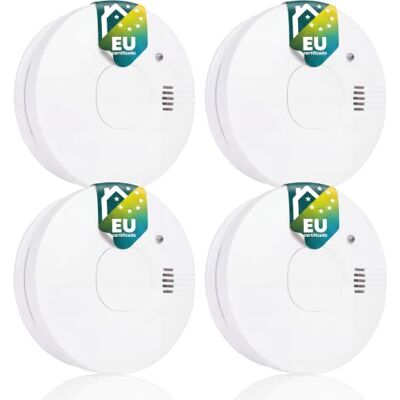 Smartwares 4 Detectores de Humo Pila Reemplazable Sensor de 10 años Smartwares 4 Detectores de Humo Pila Reemplazable Sensor de 10 años