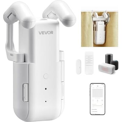 VEVOR Abridor de Cortinas Automático, Robot de Cortinas Inteligente con App, Control Remoto, Concentrador, Compatible con Alexa y Google Home, Apertura/Cierre Programados, para Varillas Romanas VEVOR Abridor de Cortinas Automático, Robot de Cortinas Inteligente con App, Control Remoto, Concentrador, Compatible con Alexa y Google Home, Apertura/Cierre Programados, para Varillas Romanas