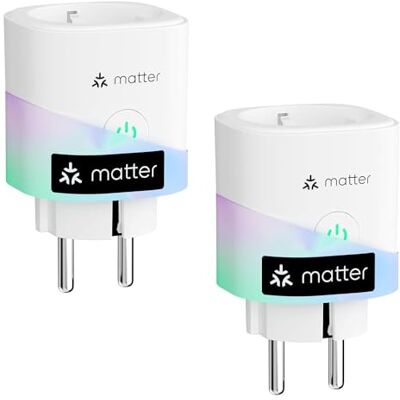 meross Enchufe Inteligente Matter con Consumo de Energía, Enchufe WiFi Mide Producción de Paneles Solares Fotovoltaicos, Control Remoto y Voz, Soporte para Apple Home, Alexa y Google Home, 2 Unidades meross Enchufe Inteligente Matter con Consumo de Energía, Enchufe WiFi Mide Producción de Paneles Solares Fotovoltaicos, Control Remoto y Voz, Soporte para Apple Home, Alexa y Google Home, 2 Unidades