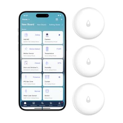 Aqara Sensor de Inundación 3-Pack, Requiere HUB Mini Detector de Agua Inalámbrico para Sistema de Alarma y Domótica, para Cocina, baño y Sótano Aqara Sensor de Inundación 3-Pack, Requiere HUB Mini Detector de Agua Inalámbrico para Sistema de Alarma y Domótica, para Cocina, baño y Sótano