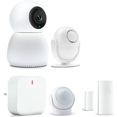 Metronic Kit de Seguridad de Alarma de, Blanco, 5 Unidades Metronic Kit de Seguridad de Alarma de, Blanco, 5 Unidades