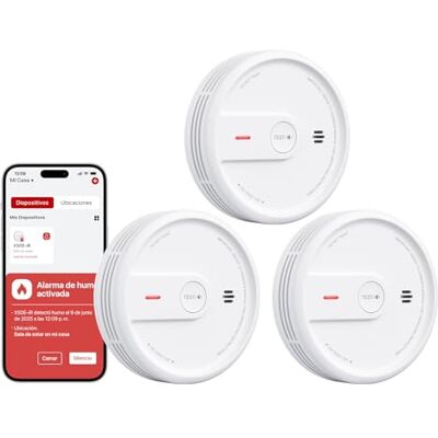 X-Sense Detector de Humo Wi-Fi, , 3 Unidades Alarma contra incendios, Batería de hasta 10 años, Batería reemplazable, Modo nocturno X-Sense Detector de Humo Wi-Fi, , 3 Unidades Alarma contra incendios, Batería de hasta 10 años, Batería reemplazable, Modo nocturno
