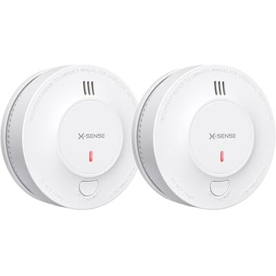 X-Sense Detector de Humo Mejorado batería de 10 años, Alarma de Incendio con Sensor fotoeléctrico, Alarma de Incendio certificada CE y EN14604, , 2 Piezas X-Sense Detector de Humo Mejorado batería de 10 años, Alarma de Incendio con Sensor fotoeléctrico, Alarma de Incendio certificada CE y EN14604, , 2 Piezas