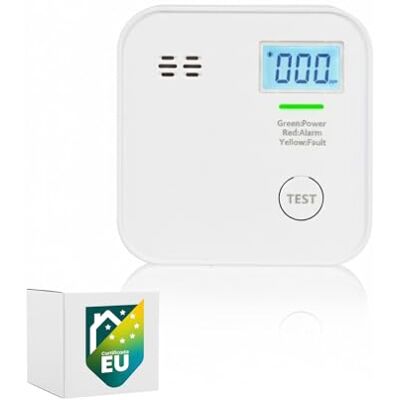 Smartwares Detector de CO Pila de 10 años Pantalla e indicador LED Botón de Prueba Smartwares Detector de CO Pila de 10 años Pantalla e indicador LED Botón de Prueba
