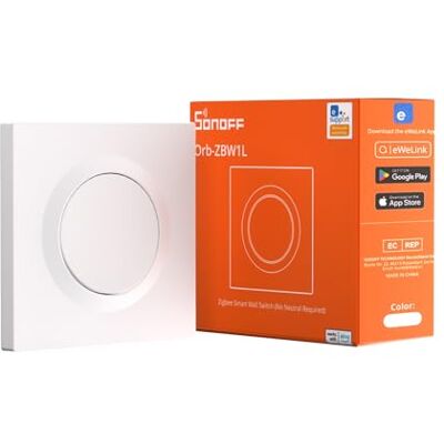 SONOFF Fusion, Orb-ZBW1L() Interruptor de Pared Inteligente Zigbee 3.0, Sin Cable Neutro, 1 Grupo, Compatible con Alexa y Google Assistant, Carga 6A, Compatible con Home Assistanta SONOFF Fusion, Orb-ZBW1L() Interruptor de Pared Inteligente Zigbee 3.0, Sin Cable Neutro, 1 Grupo, Compatible con Alexa y Google Assistant, Carga 6A, Compatible con Home Assistanta