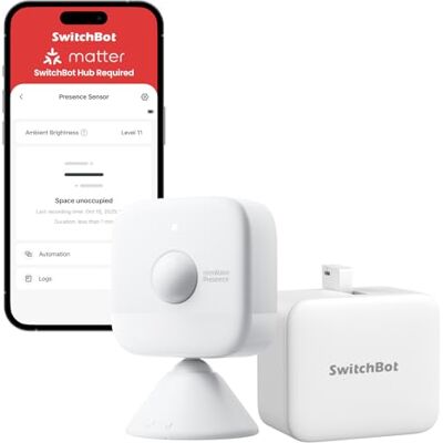 SwitchBot Sensor de Movimiento y Presencia con BOT, Interruptor Inteligente mmWave, PIR y sensor de luz, detecta movimiento/quietud, Bot pulsa interruptores/botones automáticamente, sin cableado SwitchBot Sensor de Movimiento y Presencia con BOT, Interruptor Inteligente mmWave, PIR y sensor de luz, detecta movimiento/quietud, Bot pulsa interruptores/botones automáticamente, sin cableado