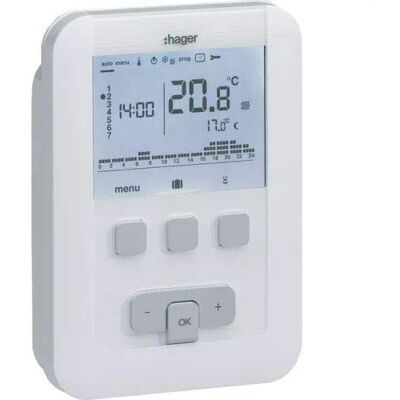 Hager Termostato ambiente programable 230V Hager Termostato ambiente programable 230V