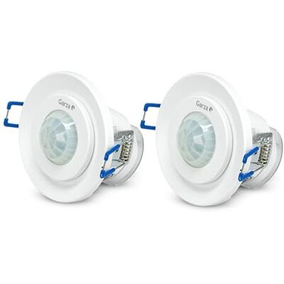 Garza -Pack 2 Detector Infrarrojos Empotrable de Techo, Ángulo de Detección 360º, Color Blanco Garza -Pack 2 Detector Infrarrojos Empotrable de Techo, Ángulo de Detección 360º, Color Blanco