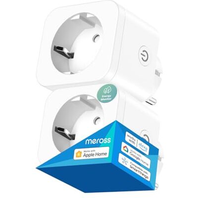 meross Enchufe Inteligente 16A con Monitoreo Energético Pack de 2 Smart Plug con Mando a Distancia, Enchufes Wifi Compatible con Apple HomeKit, Alexa y Google Home, SmartThings meross Enchufe Inteligente 16A con Monitoreo Energético Pack de 2 Smart Plug con Mando a Distancia, Enchufes Wifi Compatible con Apple HomeKit, Alexa y Google Home, SmartThings