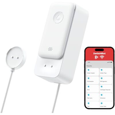 SwitchBot WiFi Sensor de Agua, Detector Inteligente de Fugas de Agua, 100dB Alertas Ajustables y de App, IP67 Impermeable, Detector Inalámbrico para Cocina, Baño, Sótano (Detector with Cable 1Pack) SwitchBot WiFi Sensor de Agua, Detector Inteligente de Fugas de Agua, 100dB Alertas Ajustables y de App, IP67 Impermeable, Detector Inalámbrico para Cocina, Baño, Sótano (Detector with Cable 1Pack)