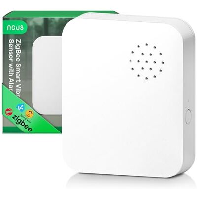 NOUS Sensor de Vibración ZigBee con Alarma, Detector Inteligente de Golpes con Sirena >120 dB, ZigBee 3.0, Notificaciones por App, Compatible con Alexa y Google Home, Requiere Hub ZigBee NOUS Sensor de Vibración ZigBee con Alarma, Detector Inteligente de Golpes con Sirena >120 dB, ZigBee 3.0, Notificaciones por App, Compatible con Alexa y Google Home, Requiere Hub ZigBee