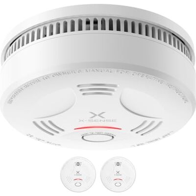 X-Sense Detector de Humo, Alarma de Incendio con Batería de 10 Años para el Hogar, Indicador LED y Botón de Silencio, Alarma de Humo con Batería, Conforma al Estándar EN 14604, , 2 Piezas X-Sense Detector de Humo, Alarma de Incendio con Batería de 10 Años para el Hogar, Indicador LED y Botón de Silencio, Alarma de Humo con Batería, Conforma al Estándar EN 14604, , 2 Piezas